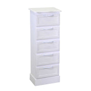 Mobiletto legno liverpool 5 cassetti bianco cm29x23h81
