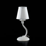 Lumetto in ferro Bianco shabby una luce paralume Bianco 17x h27 cm