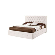 Letto matrimoniale c- contenitore in ecopelle Bianco 180x223xh.120 cm EFFEZ