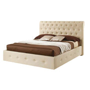 Letto matrimoniale c- contenitore in ecopelle Crema 180x223xh.120 cm EFFEZ