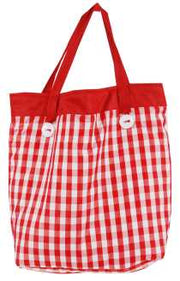 Borsa spesa a quadri rossi jm-1678 cm. 40 x 11,5 h 33