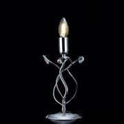 Lumetto da tavolo  in ferro cromato lucido con strass in cristallo 1 luce 15xh.27 cm