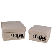 Fabric box 1-2 cream folding square storage cm36x36h20
