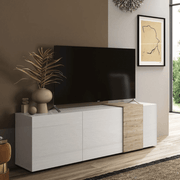 Porta TV Sabry 3 ante bianco lucido rovere Kadiz