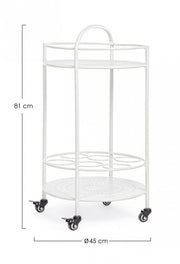 Carrello per bottiglie in acciaio Bianco