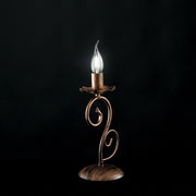 Lumetto in ferro Nero decorazione Rame una luce 13x h28cm