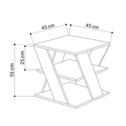 Tavolino da salotto antracite  Cyclo  45x45xh.55 cm