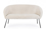 Divano acciaio velluto bianco Aiko Velvet cm 142 x 80 x 75
