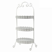 Alzata metallo bianco ovale 3 piani cm 28x21,5h66