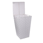 Cestone poliestere bianco foderato quadro cm33x33h53