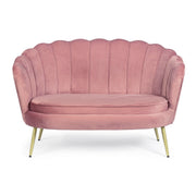 Divano 2 posti effetto velluto rosa Giliola