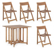 Set da esterno Noemi Tavolo e 4 Sedie pieghevoli in legno nobilitato