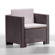 Salotto resina capri marrone pz 4 con cuscini