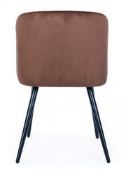 Sedia acciaio velluto ruggine Queen cm 53 x 57 x 81,5