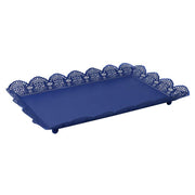 Vassoio metallo blu rettangolare cm39x22