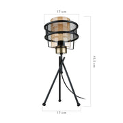 Lampada da tavolo Grande MDL3713 in ferro intrecciato paralume vetro