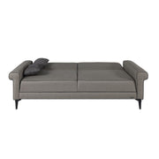 Divano letto Silvera 3 posti tessuto spigato grigio marrone EFFEZ