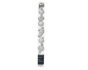 Pallina di Natale Figura di vetro lucido-opaco-miscela colore bianco/argento L 2.8cm x P 2.7cm x H 6cm