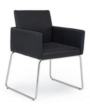 Sedia con braccioli in similpelle Nero SIXTY 60x54x h80,5 cm