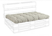 Cuscino in tessuto beige seduta pallet Poly