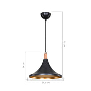 Lampada a sospensione Kano nero oro ASZ1564 EFFEZ