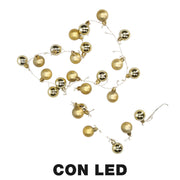 Luce filo sfera oro 48 led bianco caldoalimentazione fissa cm ø4x120