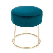 Pouf in velluto Blu CLARISSA diametro 35x h40 cm