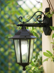 Lampada da esterno in alluminio pressofuso con diffusori in vetro trasparente nero
