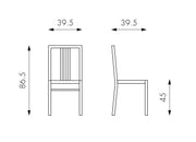 4x Sedia in legno laccato bianco 36.5 cm x 36.5 cm H. 86.5 cm
