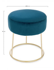 Pouf in velluto Blu CLARISSA diametro 35x h40 cm