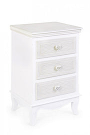 Cassettiera legno bianco 3 cassetti Charlene cm 41 x 33,5 x 68,5