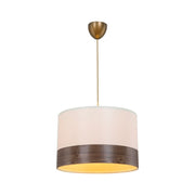 Lampada a sospensione Alfina tessuto bianco fascia effetto legno ASZ1668 EFFEZ