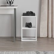 Tavolino comodino Lonie bianco 2 scomparti aperti H 55 x P 30 x L 34 cm