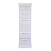 Mobiletto legno liverpool 6 cassetti bianco cm 29x23h95