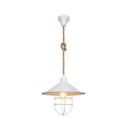 Lampada da soffitto Bulut ASZ0631 metallo bianco e corda iuta EFFEZ
