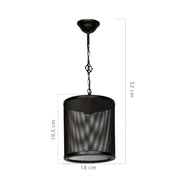 Lampada a sospensione Nadra MDL3857 in metallo reticolato nero