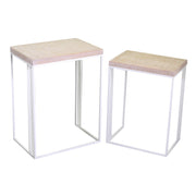 Colonnina in metallo Lucilla 2 pz bianco