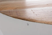 Tavolino bianco in legno riciclato stile design cm Ø90 - 38