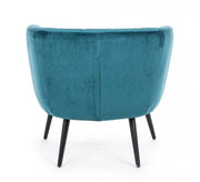 Poltrona Classica in Velluto Blu Pavone