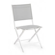 Sedia Per Esterno In Alluminio Bianco Grigio Elin 47X57X H88 Cm