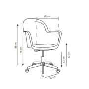 Poltrona ufficio arancione con base cromata Gora  cm 60x78xh.88