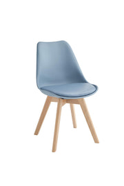 4x Sedie in polipropilene e seduta in similpelle azzurro 48,5x582h cm