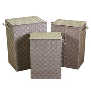 Cestone poliestere tortora foderato 1-3rettangolare cm40x30x55