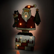 Babbo natale legno con 7 led cm28x3h43