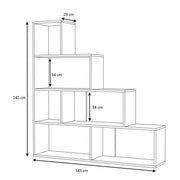 Libreria a scala  Alis bianca 145x29xh.145 cm.