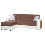 Divano con penisola Marmaris contenitore reversibile 212x145x80 H