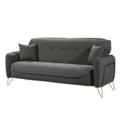 Divano letto tre posti in tessuto Grigio CROWN 215x94x h98 cm