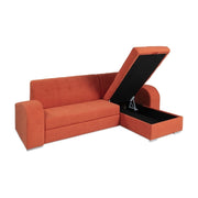 Divano angolare Alyssa penisola reversibile arancione 247x157
