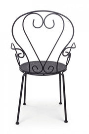 Sedia da giardino con braccioli in acciaio Antracite ETIENNE 49x49x h89 cm