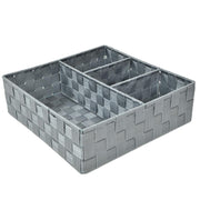 Cassetto poliestere grigio quadro c/4 scomparti cm32x32h10